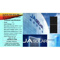 JA Solar 420W Mono MBB PERC Half-Cell Black Frame Rigid Solar Panel - JAM54S-30-420-LR-BF